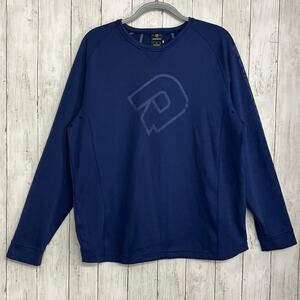 DeMarini Navy Blue Long Sleeve Thick Vented Waffle Pullover Shirt Teen Large